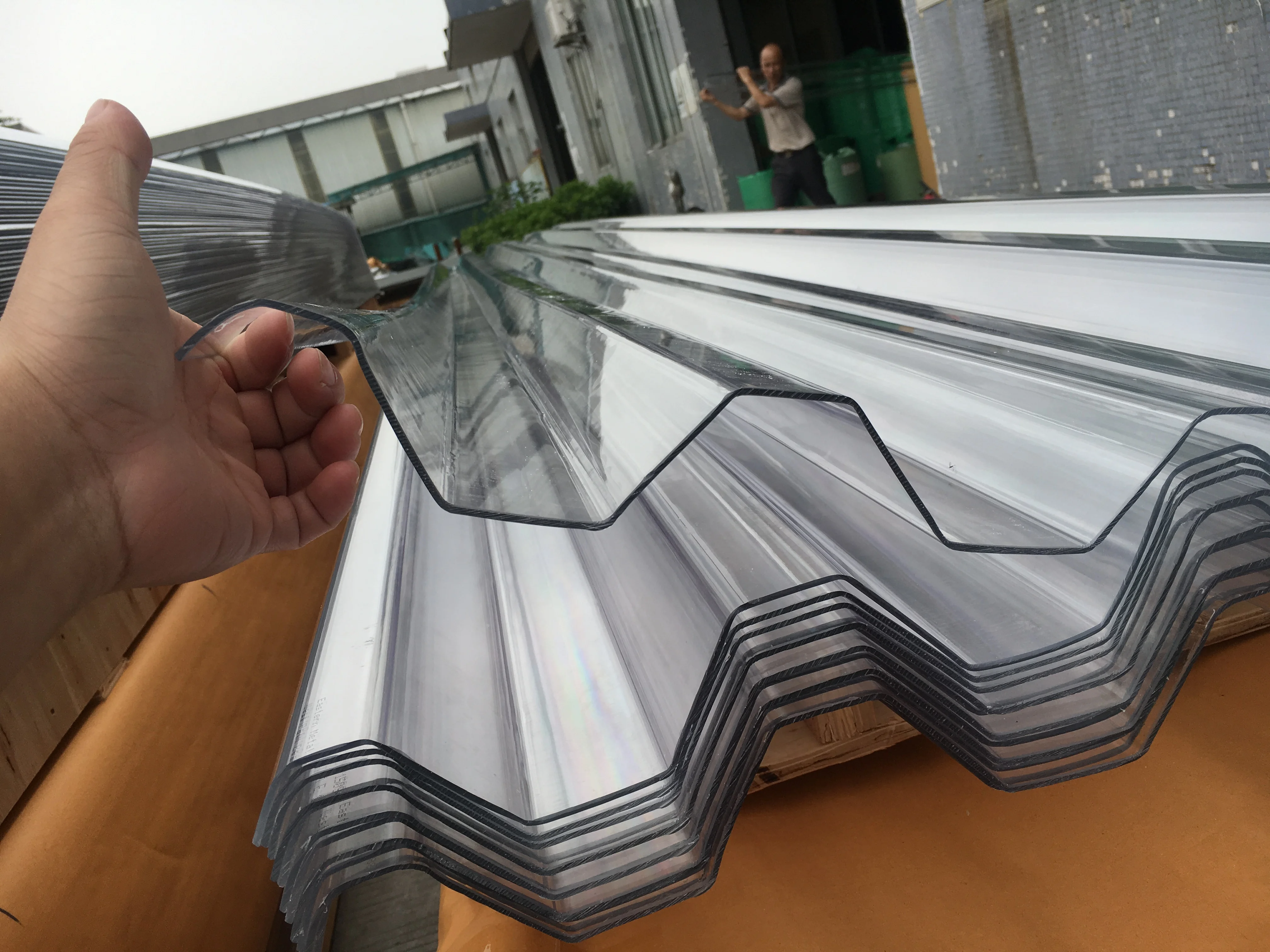 impact resistance transparent Greca polycarbonate corrugated sheet hurricane shutters