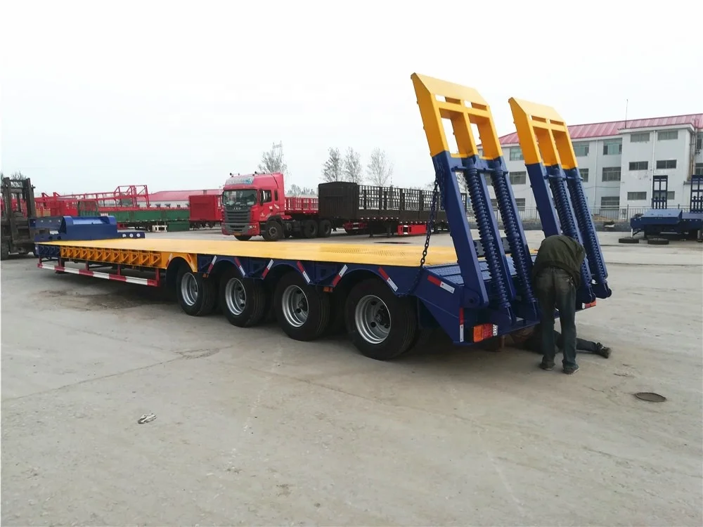 Китайский завод по индивидуальному заказу 2/3/4 оси Lowboy 30-80 тонн низкорамный полуприцеп для продажи