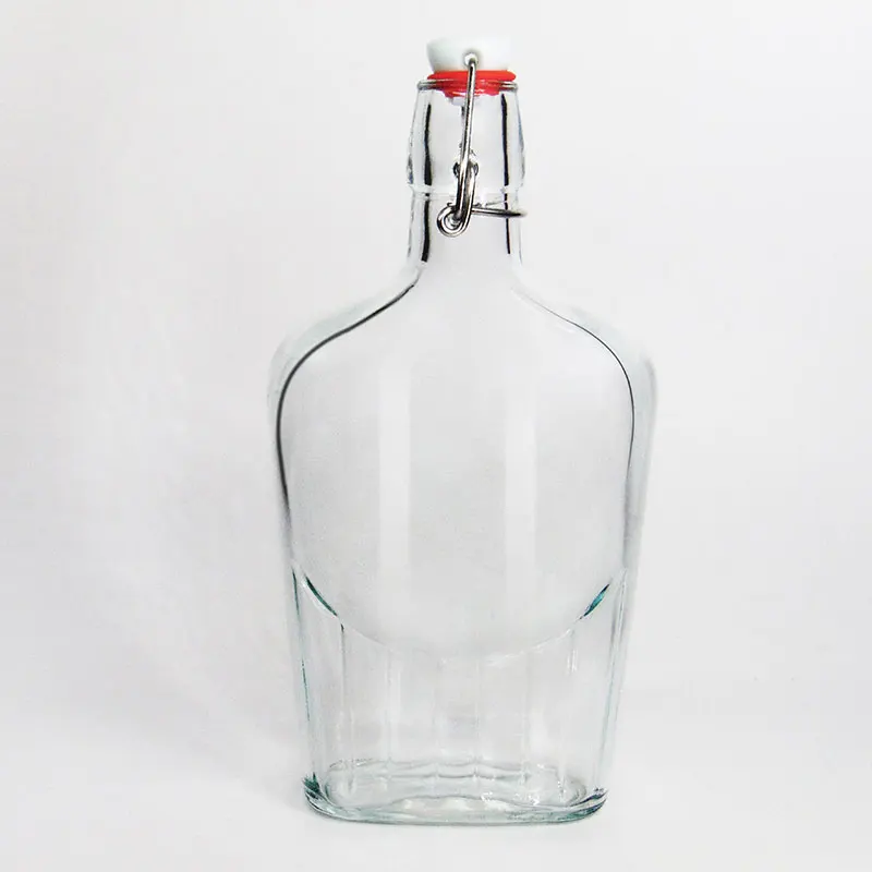 Wholesale Italian Vintage Style Swing Top Flask Glass Bottles 250ml 500ml for Flavored oils Vinegars Sauce