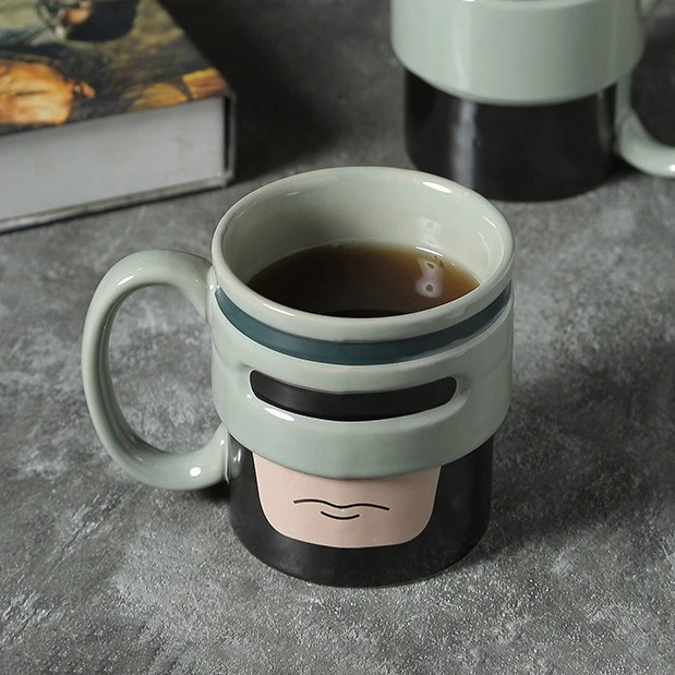 Cross border Police Mug Creative Ceramic Water Cup Masked Superman High Beauty Cartoon Science Fiction Style Coffee Cup