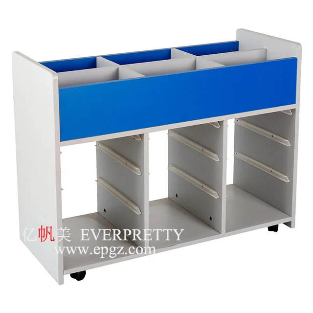 School Furniture Kindergarten Furniture Large Storage Movable Trolley For Kids