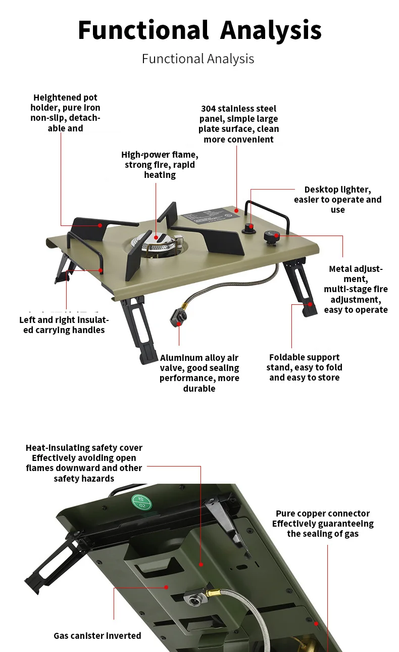 Outdoor Table gas stove hight quality single burner stove table top gas stove