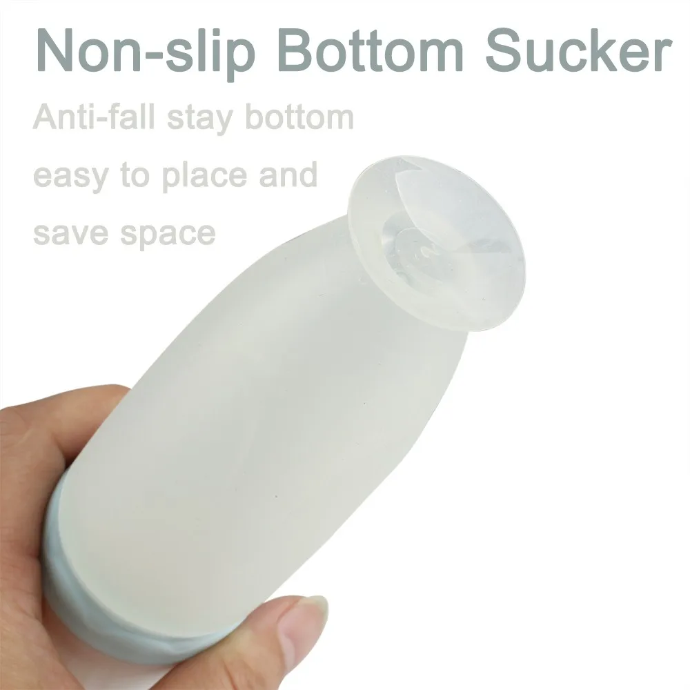 High Quality Babies Kids Squeeze Feeder Silicone Bottle Feeding Dispensing Spoon with Non-slip Sucker