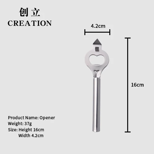 Factory Direct Vintage Metal Handle Automatic Bulk Promotional Items Silver Plated Stainless Steel Beer Can Bottle Wall Opener