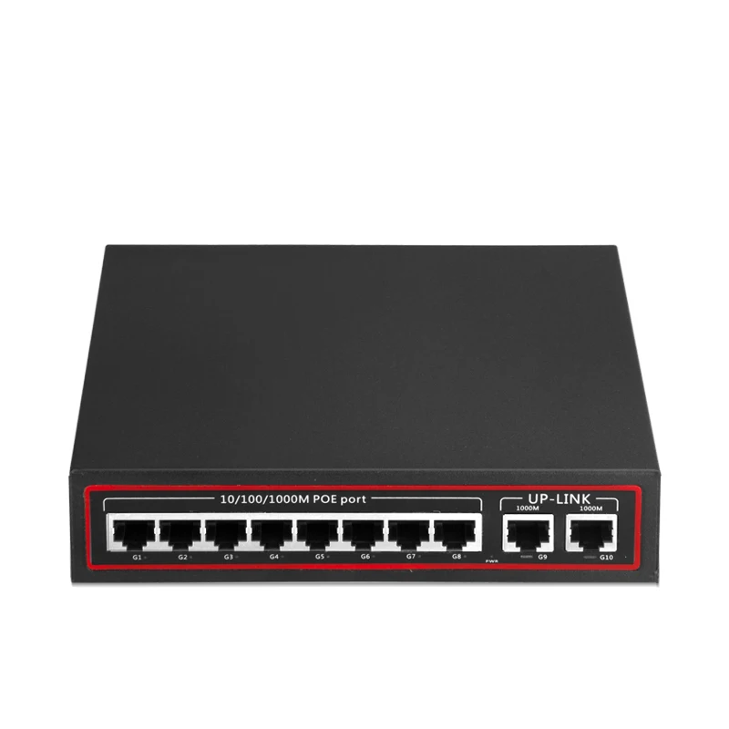 8 порт сети гигабитный коммутатор POE + 2 Ethernet