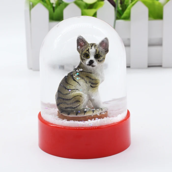 
Plastic Animal figurine Snow Globe with Custom Logo , Plastic 3D Resin Bear Figurine Water Ball For Home Decoration 