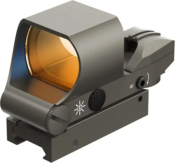Reflex Sight, Multiple Reticle System Red Dot Sight with Picatinny Mount, Absolute Co-Witness
