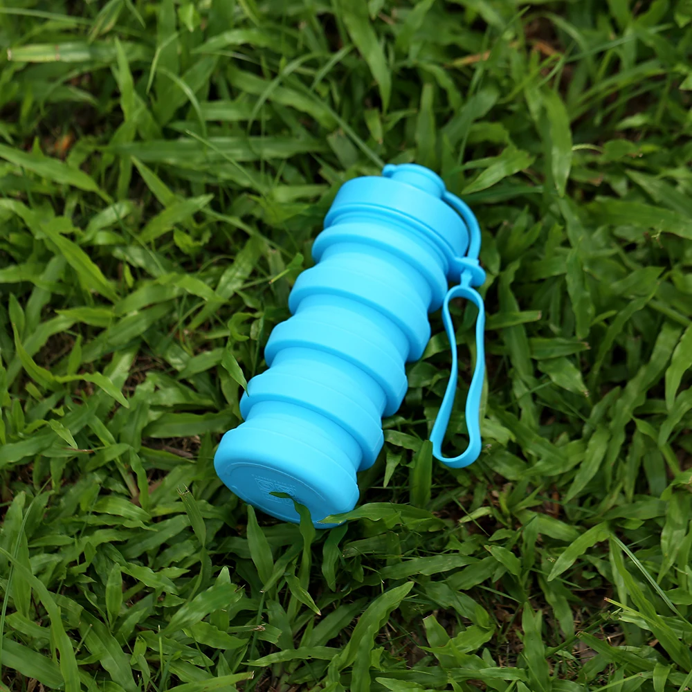 2022 Hot Seller 400ml Silicone Water Bottle Silicone+plastic Camp Classic Foldable Silicone Water Bottles