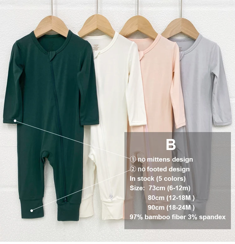 Manufacturer supplier design custom logo label print bamboo organic cotton baby clothes romper zipper wholesale newborn clothing