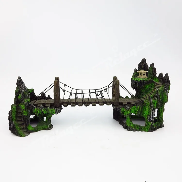 Resin Bridge Aquarium Decorations for Fish Tank, Aquarium Ornament Aquatic Caves Hide Hut