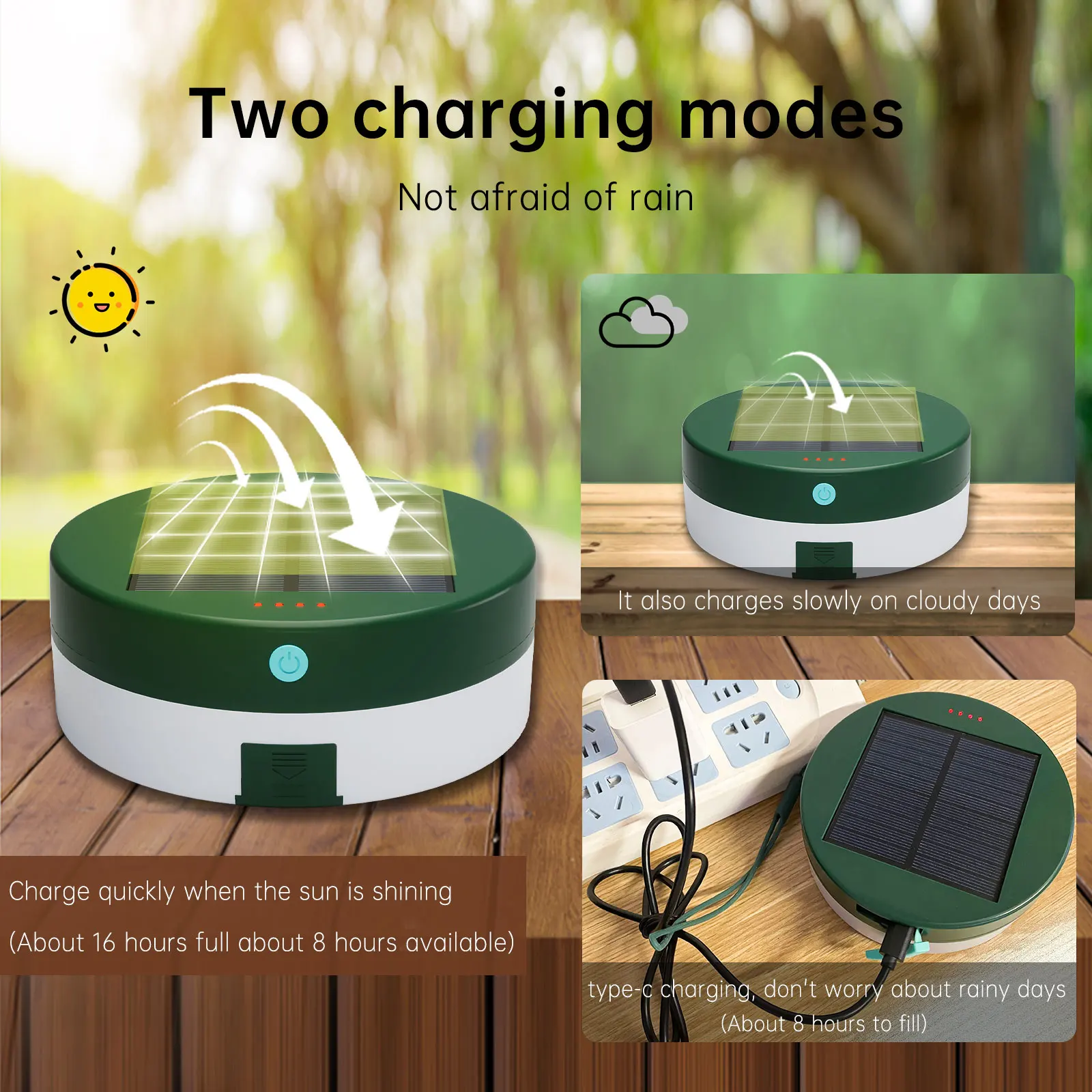 Smart RGB Solar Camping String Lights Solar USB Rechargeable Battery Portable LED Tent Lights Waterproof for Hiking Yard Party