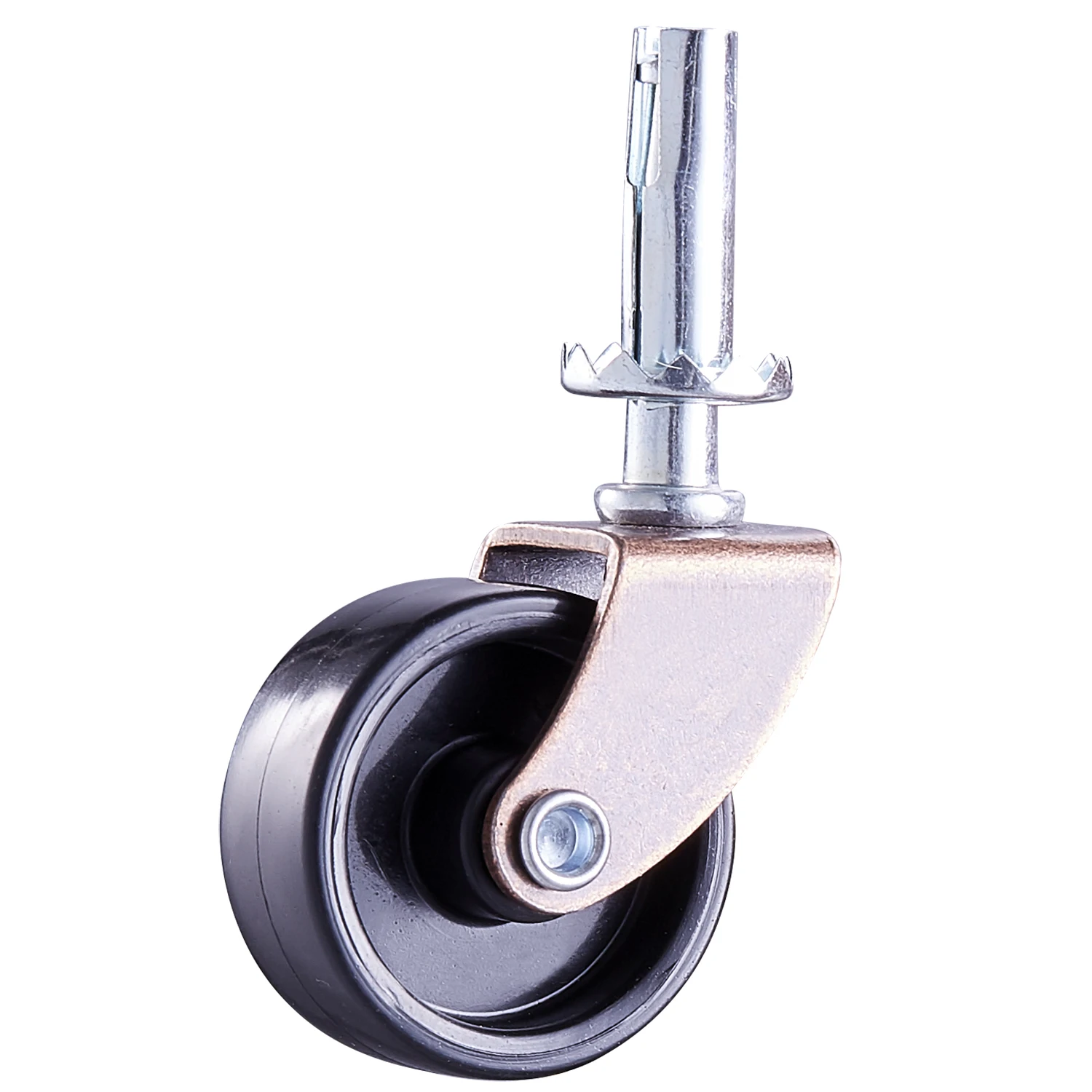 1.2/1.5/2 inch rubber plastic nylon design baby bed caster table leg castor wheels with socket plate bolt hole type mounting