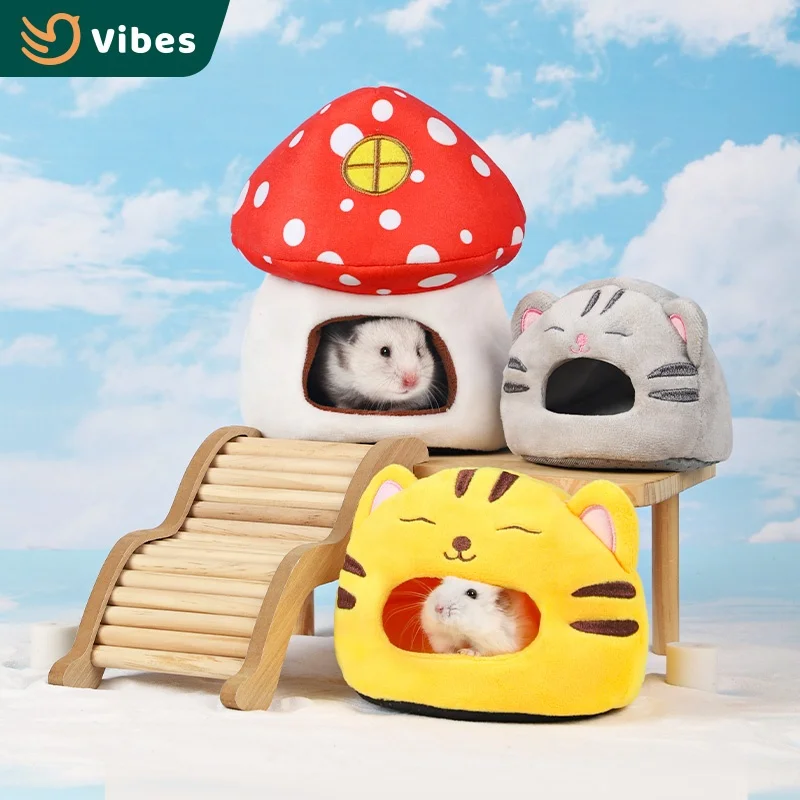Wholesale Cartoon Shape Large Small Winter Pet Toy Hamster Cage House Hanging Nest Mat Guinea Pig Hamster Cotton Nest