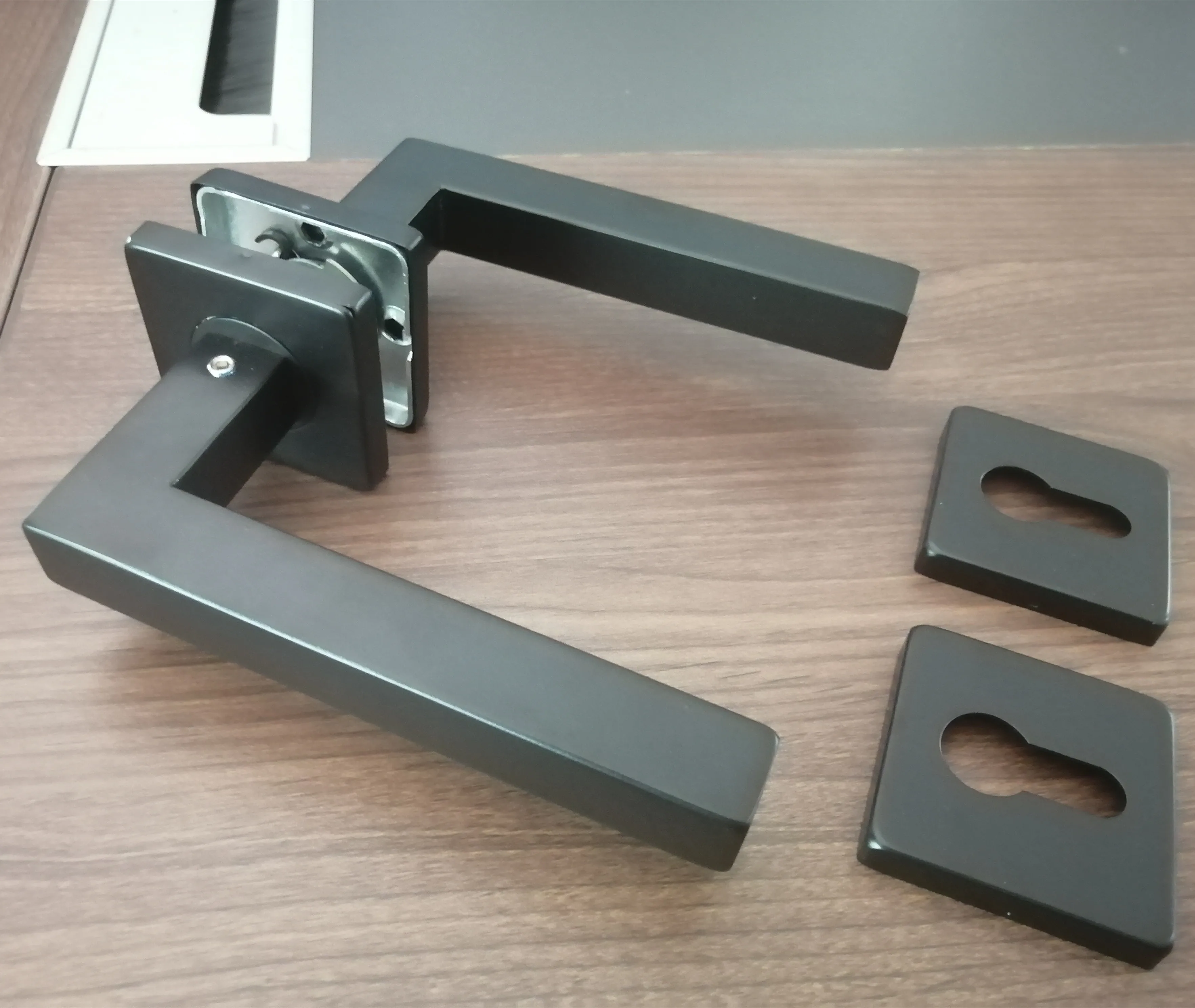 Door Handle Manufacturer Square Cover Handle  Stainless Steel Black Matte Door Handle