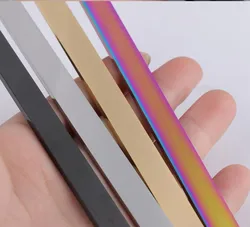 Fashion rectangle blank stamping DIY C open stainless steel bangle