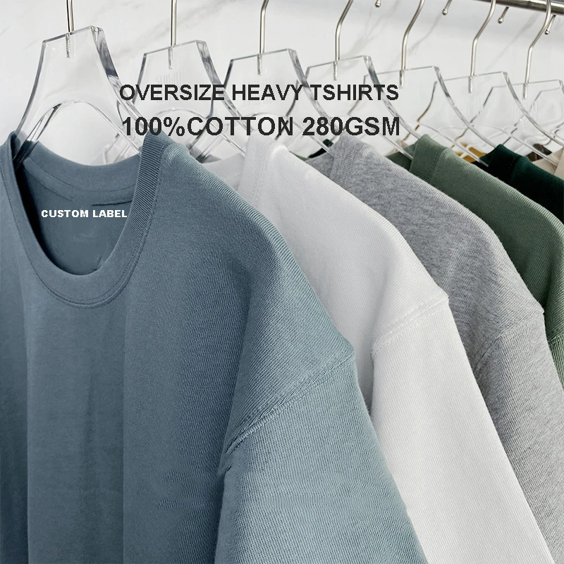 Men heavyweight plain short sleeve tshirts active casual cotton tee shirts