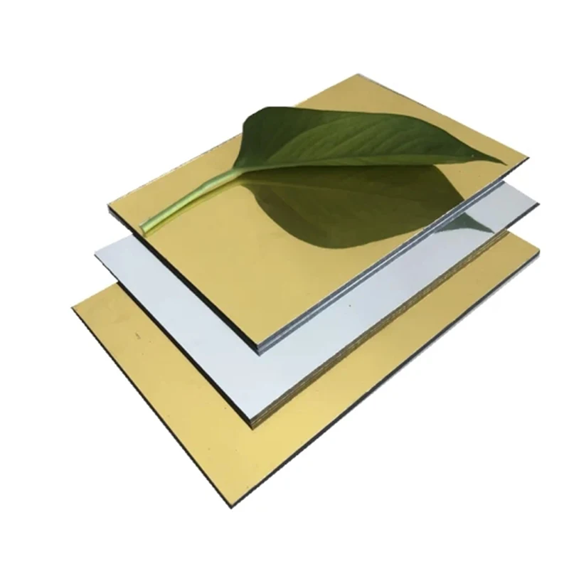 2mm 3mm 4mm Free Sample alusong  high quality wood pattern gold mirror cladding aluminum composite panels acp