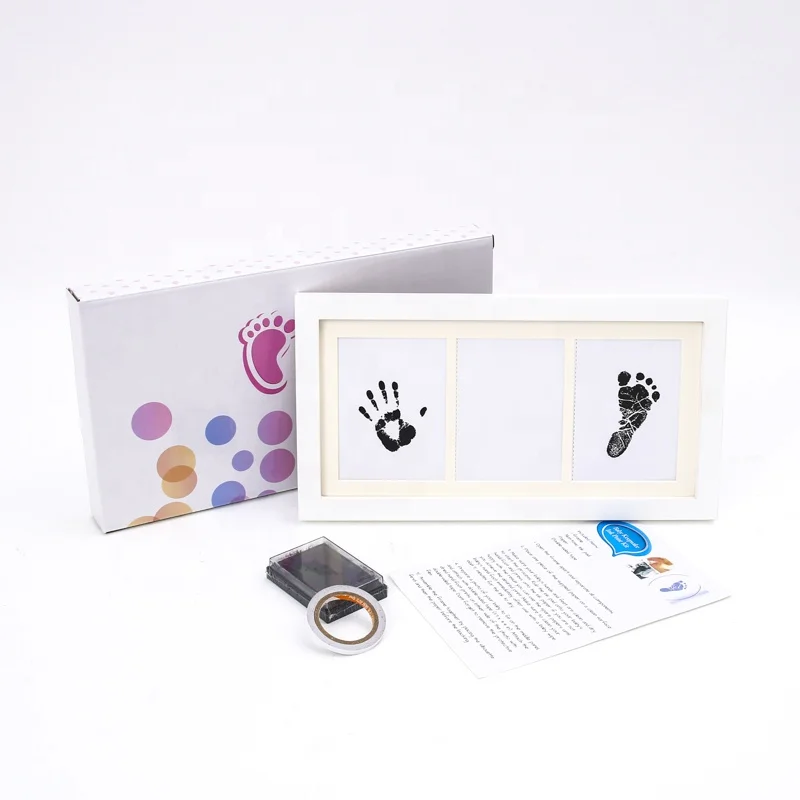 AZY Customized Gift inkpad Baby Handprint and Footprint Photo Frame kit