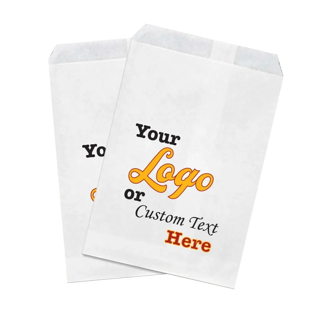 Custom printed high quality paper burger pocket greaseproof paper bag for wrapping burgers