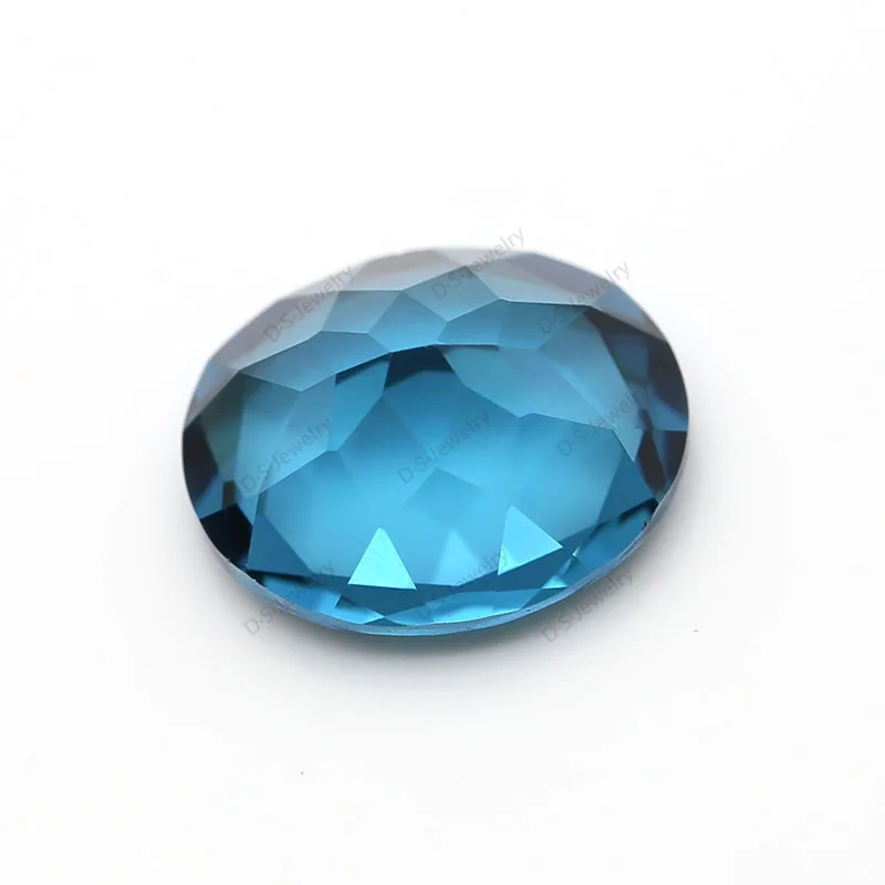 Custom Lab Grown Synthetic Nano Loose Stone 10x12 Oval Topaz London Blue Nanosital For Low Price