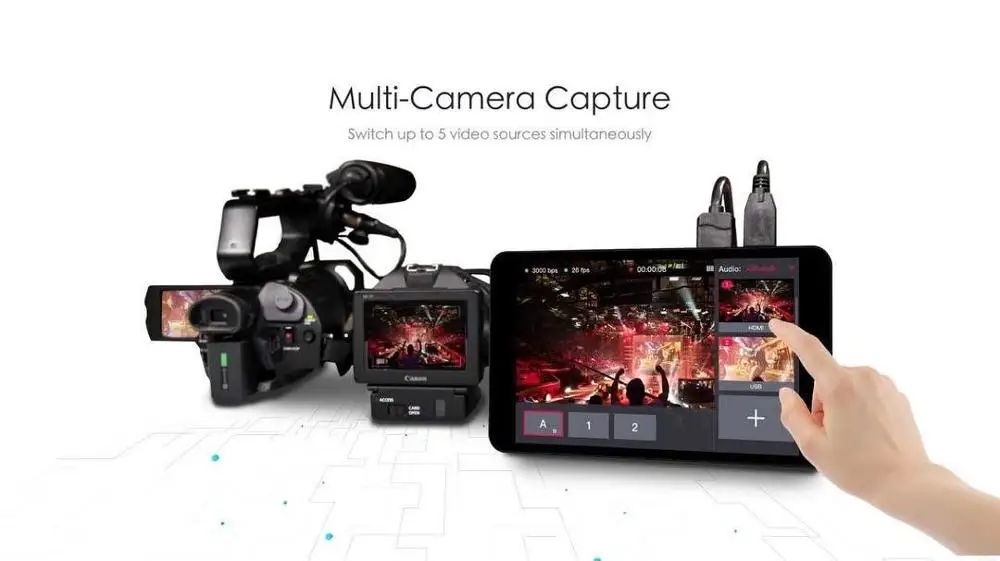 
Yolobox Portable Live Streaming Video Encoder Studio Live Broadcasting Device with 7 inch Touch- Screen Live Streaming Box 