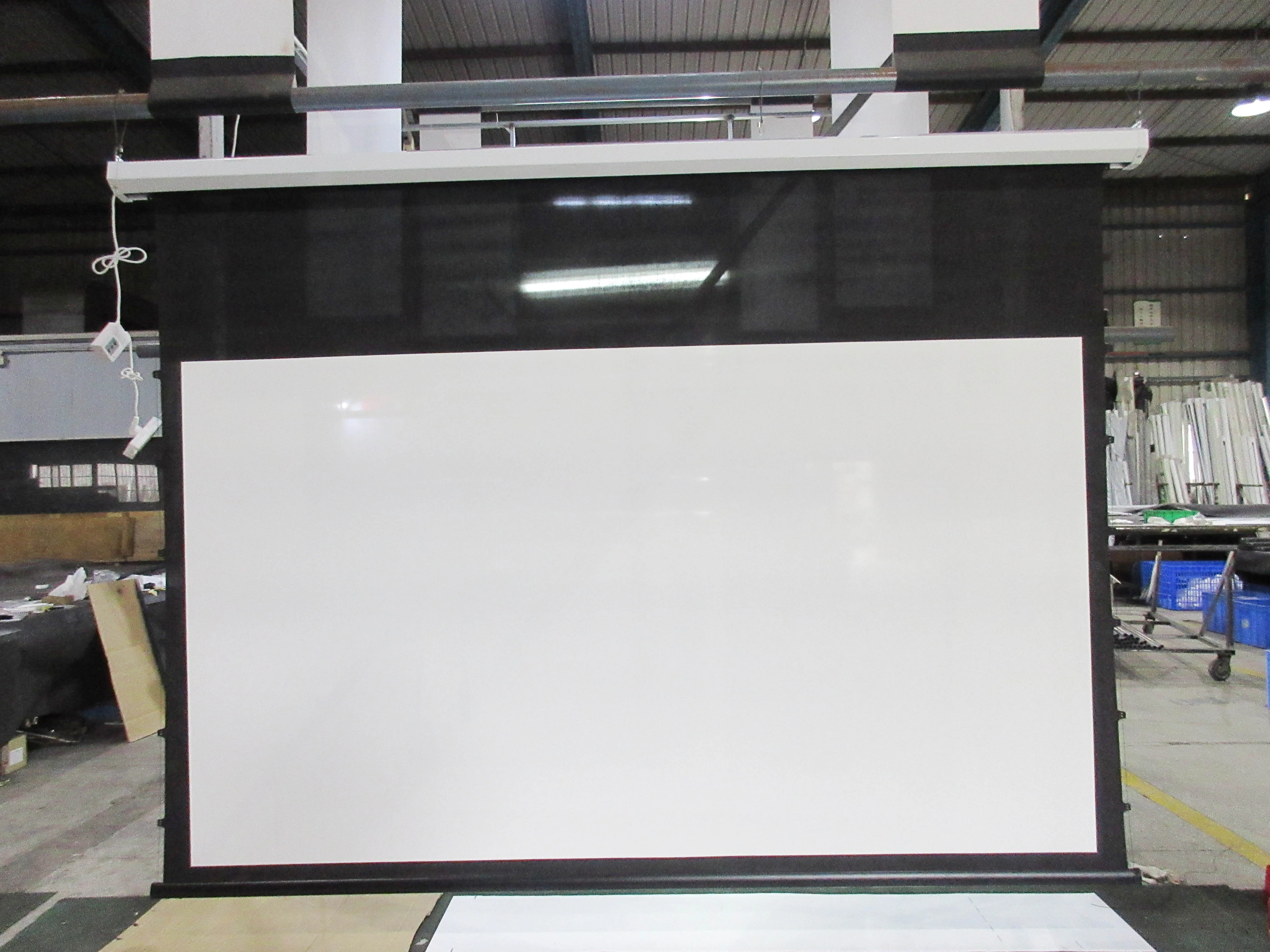 ALR Screen 120 Inch Motorized Tubular Motor Projection Screen With Ambient Light Rejecting Fabric For Home Theater
