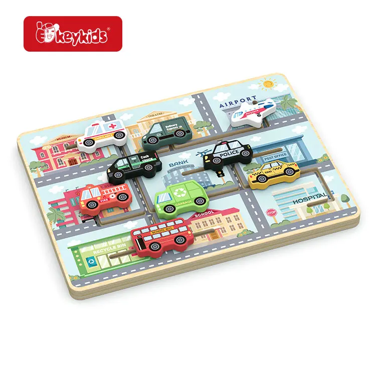 Montessori Toddler Travel Toys Wooden Maze Puzzle for Boys Girls 3 4 5 Years Old W11H147