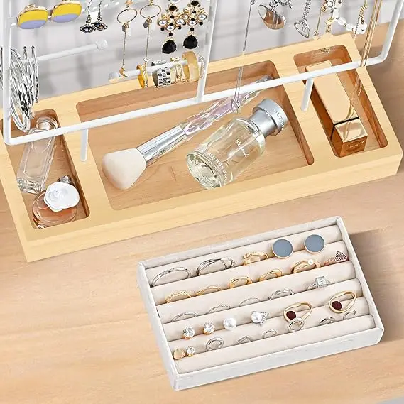 Necklace Holder Acrylic Jewelry Organizer  Rotation Clear Necklaces Pendant Display Case Stand