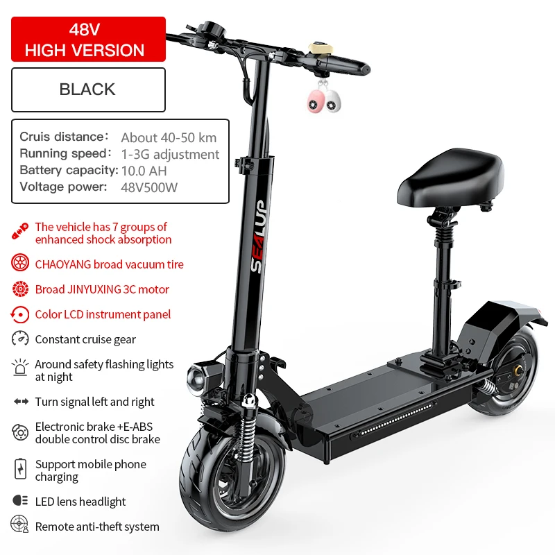 2021 China Supplier Wholesale High Quality Adult Folding Electric Scooter 500W 36V 48V 40-50km Range CE Certification