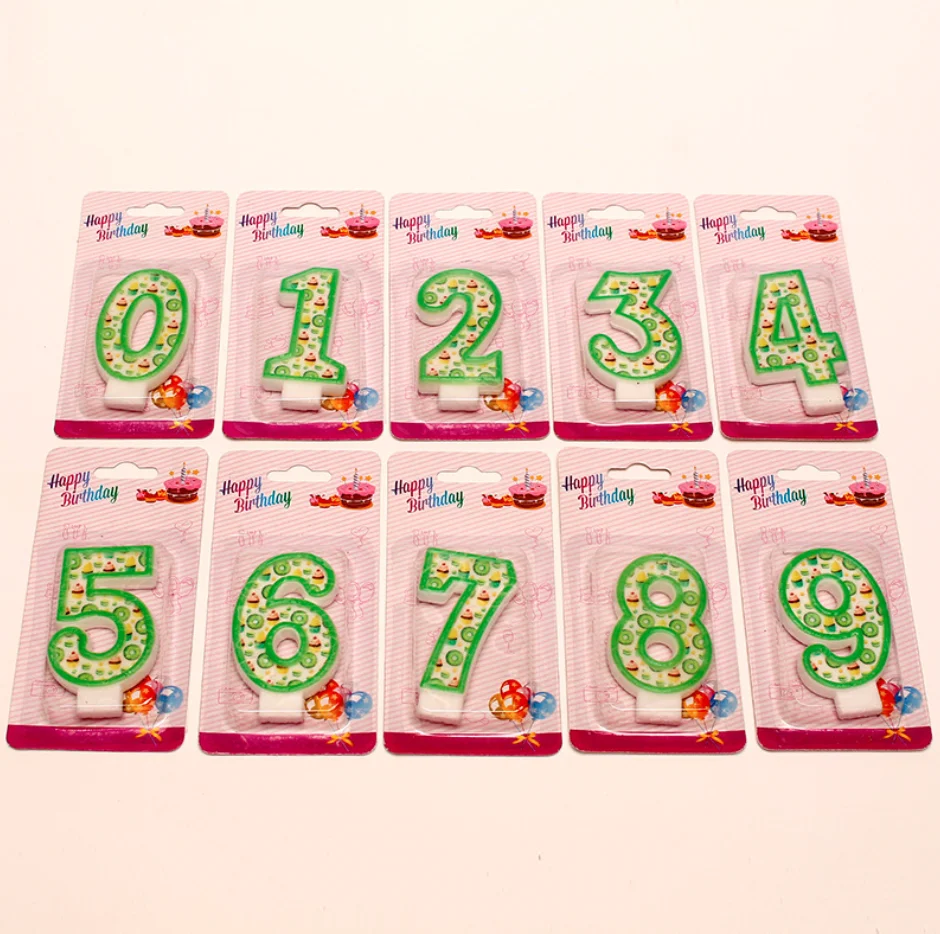 New creative Numbers 0-9 Birthday candles Cartoon personality pattern cake candle