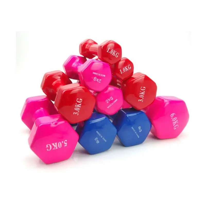 Reapbarbell оптовая продажа тренировок для фитнеса красочный виниловый погружной шестигранный гантель