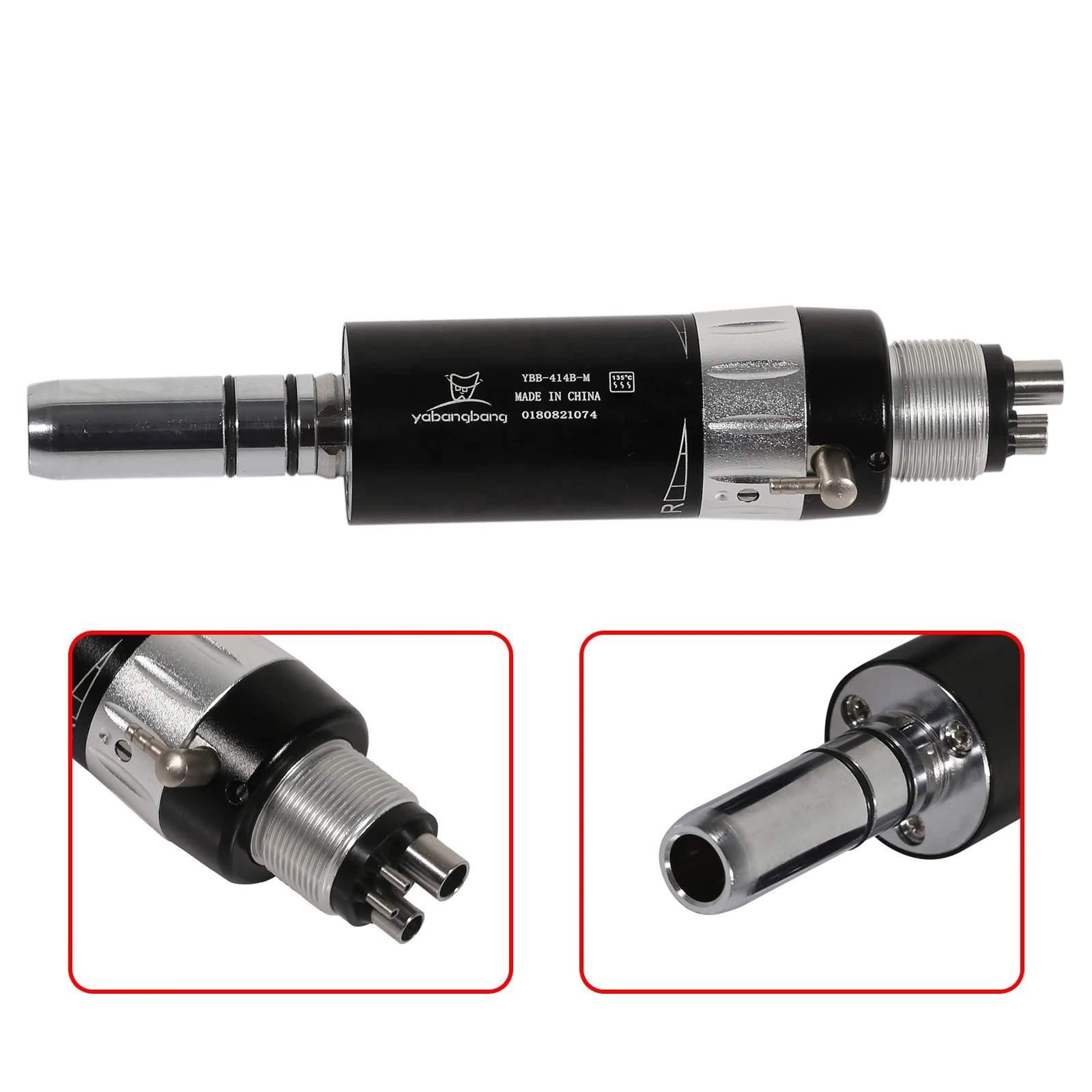 Hot Sale! NSK Style Dental 1:1 E-type External Spray Air Motor 4 Holes Slow/Low Speed Handpiece Black