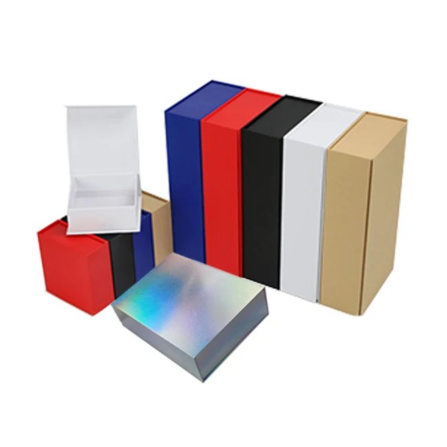 custom luxury clothes cosmetic makeup large foldable white black cardboard paper magnetic  gift box packaging with logo eva foam