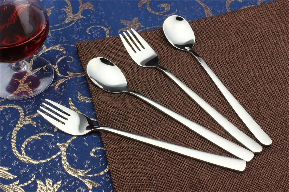 Korean style soup spoon reusable portable  fork chopstick metal stainless steel reusable wedding cutlery set