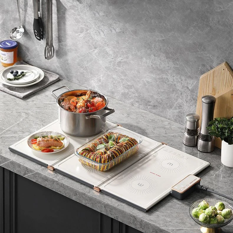 Folding hotplate Food Warming Plate Food Warming Tray Temperature Adjustable Foldable Hot Plates Induction cooker function