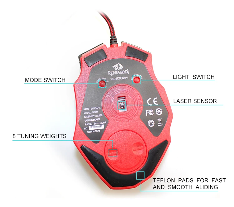 Игровая компьютерная мышь Redragon M902 16400 точек/дюйм RGB