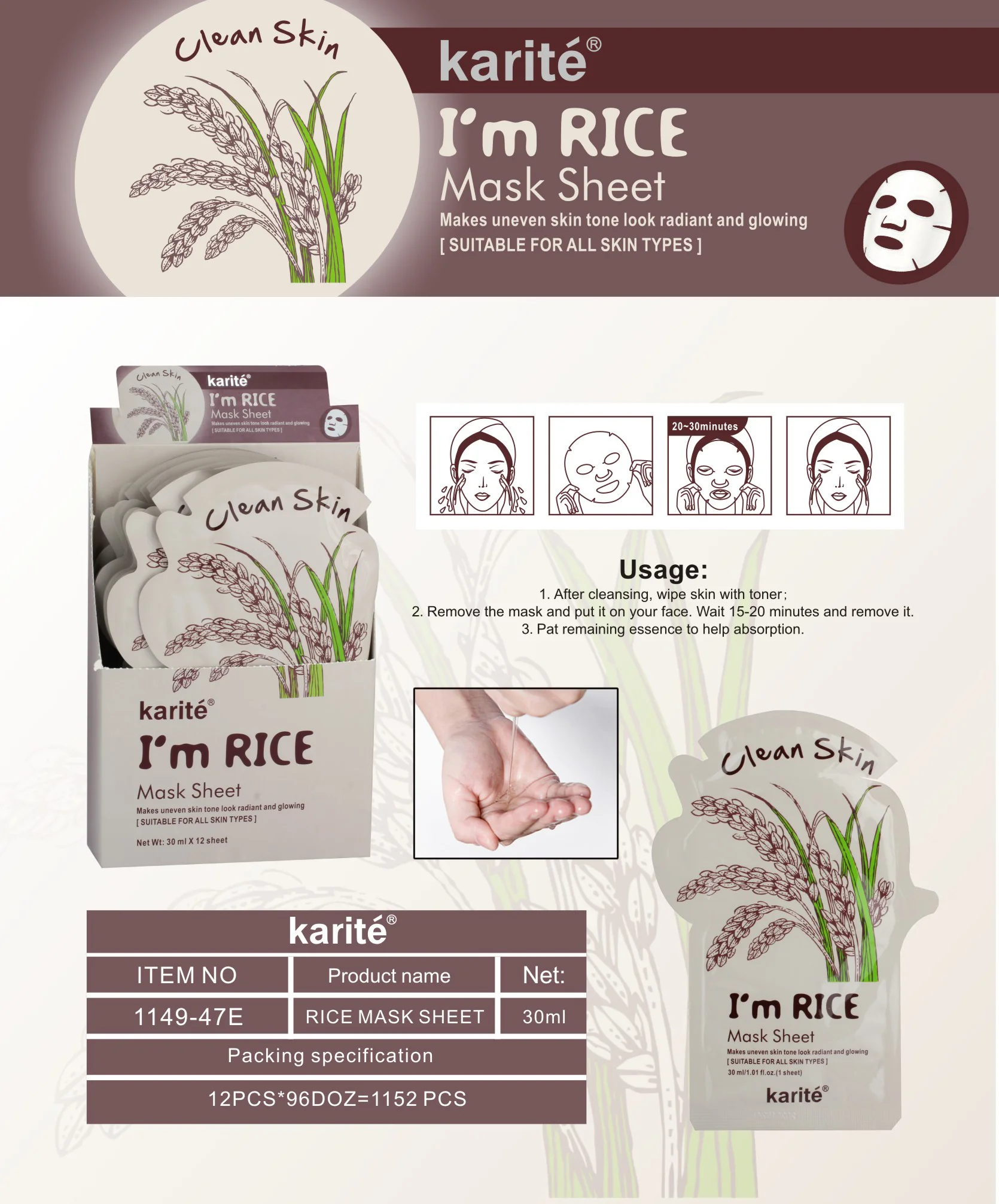 Mask Whitening Mask Paper Sheet Korea Skin Care Moisturizing Sheet  Korean Facial Mask Combo Pack