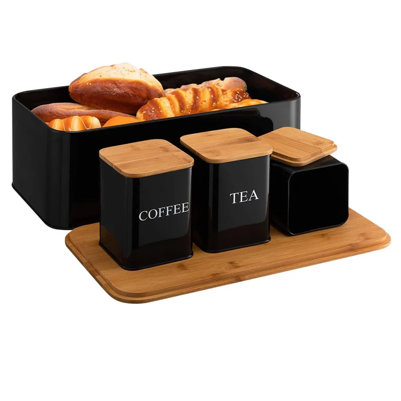 Classic design Bread Box & Kitchen Canister, Space-Saving Bread Box for Kitchen Counter top