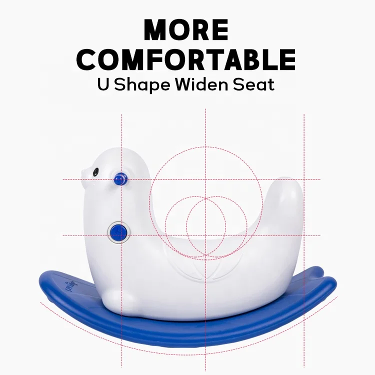 Blue And Pink Kids Baby Cartoon Indoor Plastic Toy Children Rocking Horse