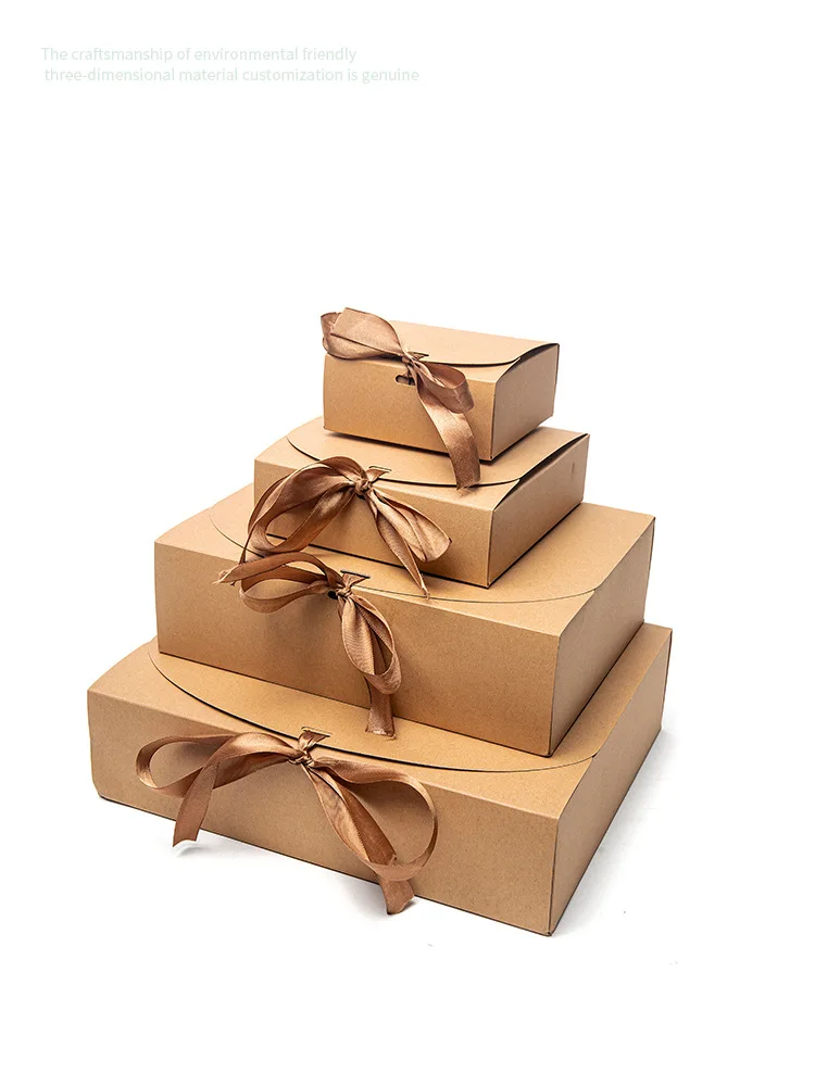 Wholesale Luxury Bespoke Custom Logo Rigid Cardboard Bow Tie Paper Gift Folding Boxes With Ribbon Closure For Wedding Dress