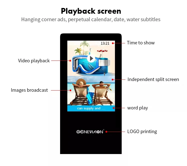 10.1 inch standing restaurant table advertising lcd screen