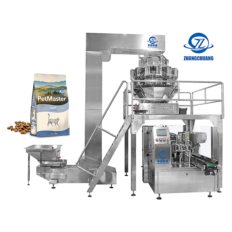 Manufacturing Machinery Packaging Hot Sale Bag Pack Pouch Granule Automatic Weighing Pet Dog Food Packing Machine Price
