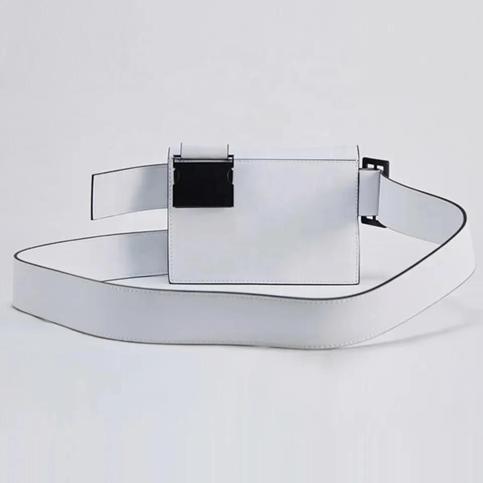 Custom Logo Leather Black Fashion Mens Small Harness Chest Pack Crossbody Leather Shoulder Wallet Bag Man