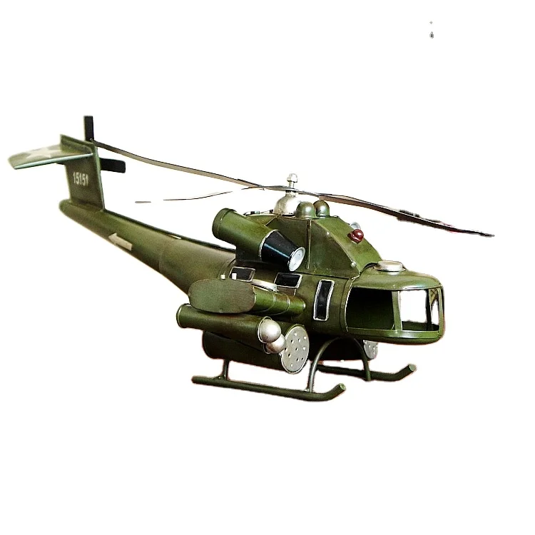 Wholesale Metal Handicrafts Model Aircrafts Antique Helicopter scale Model for Office Home Decoration