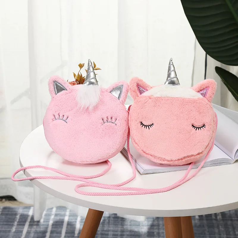 New Arrival Cute Cartoon Kids Unicorn Bags Mini Shoulder Bag Soft for