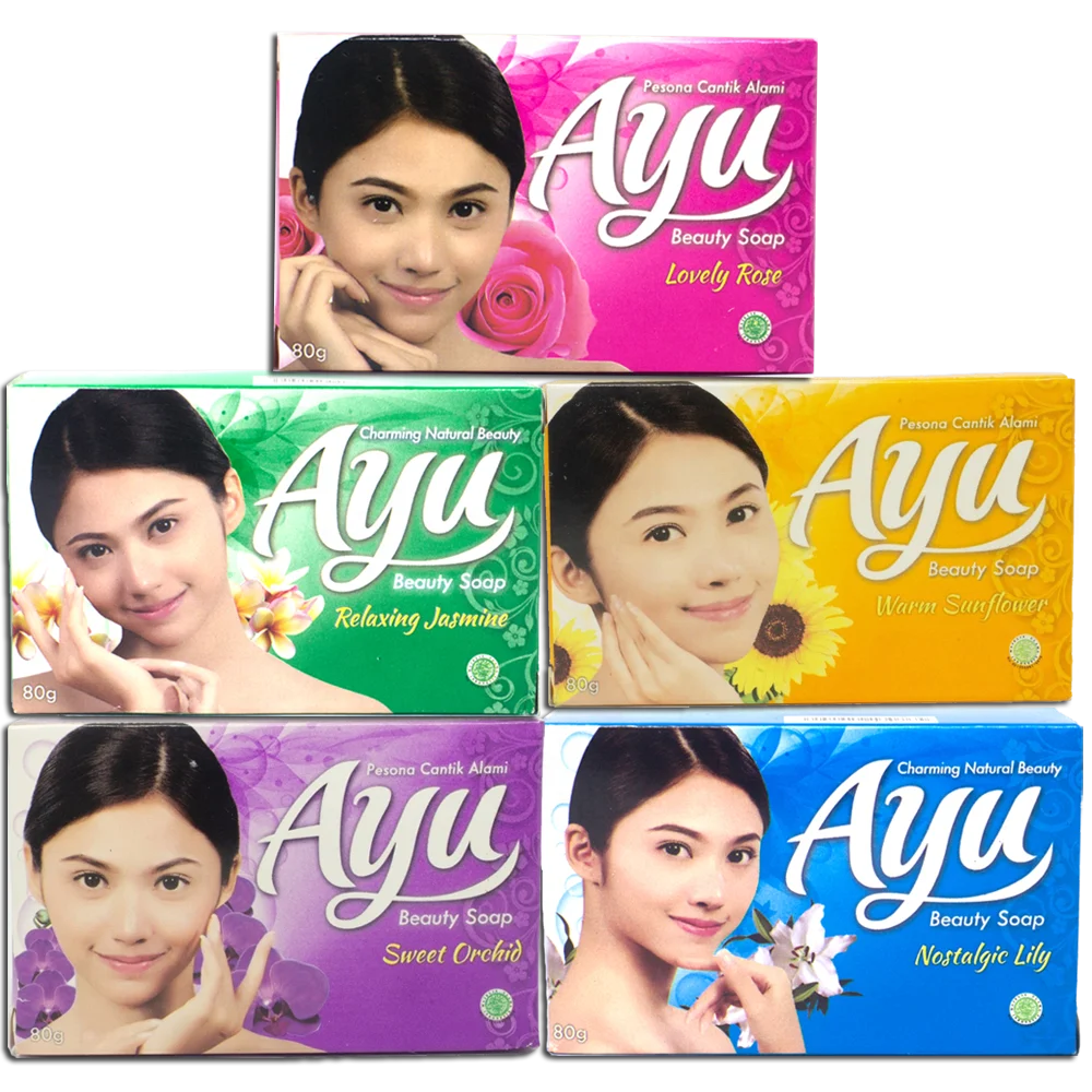 
Ayu Beauty Soap / Bath Toilet Soap Natural Flower Extract with Vitamin B & E 