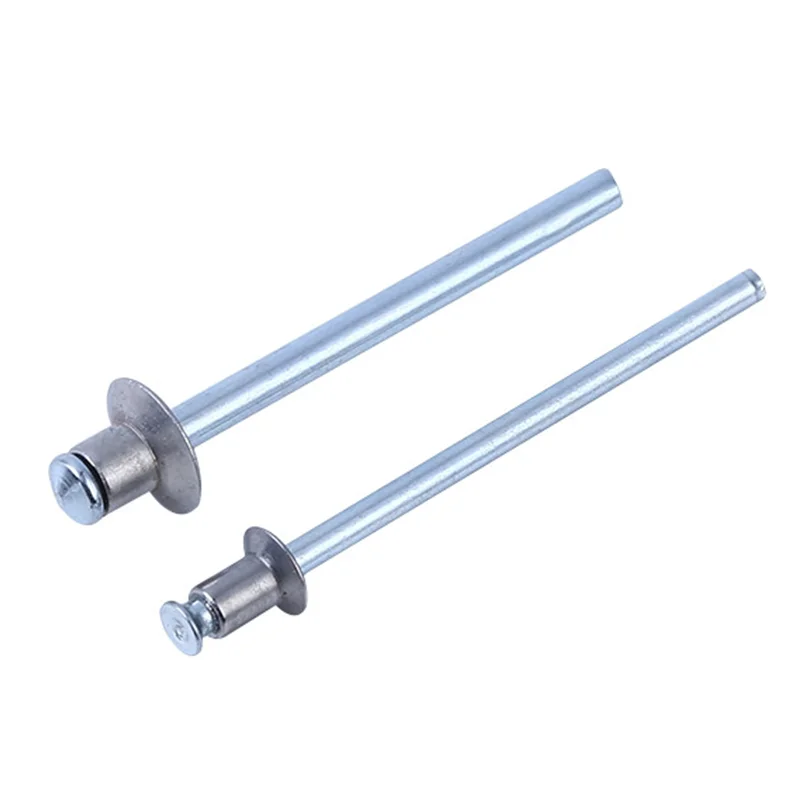 Zinc plated full steel flush sided flat double countersunk head pull thru pt blind rivet for door window