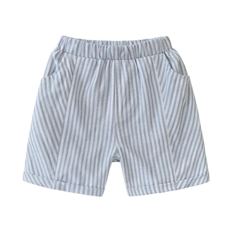 Custom summer surfer skater streetwear kids clothes elastic waist boy board swim trunks summer striped 100%cotton boys shorts