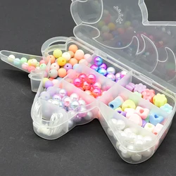 Hot Sales Fantasy Mermaid Color Faux Pearl Unicorn Plastic Acrylic ABS Round Love Heart DIY Beads  For Kids Jewelry Making Set