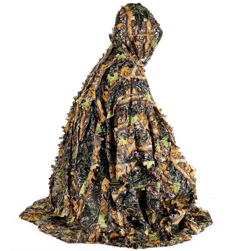 3D Leafy Camouflage Ghillie Suit Lightweight Breathable Hunting Clothes for Men